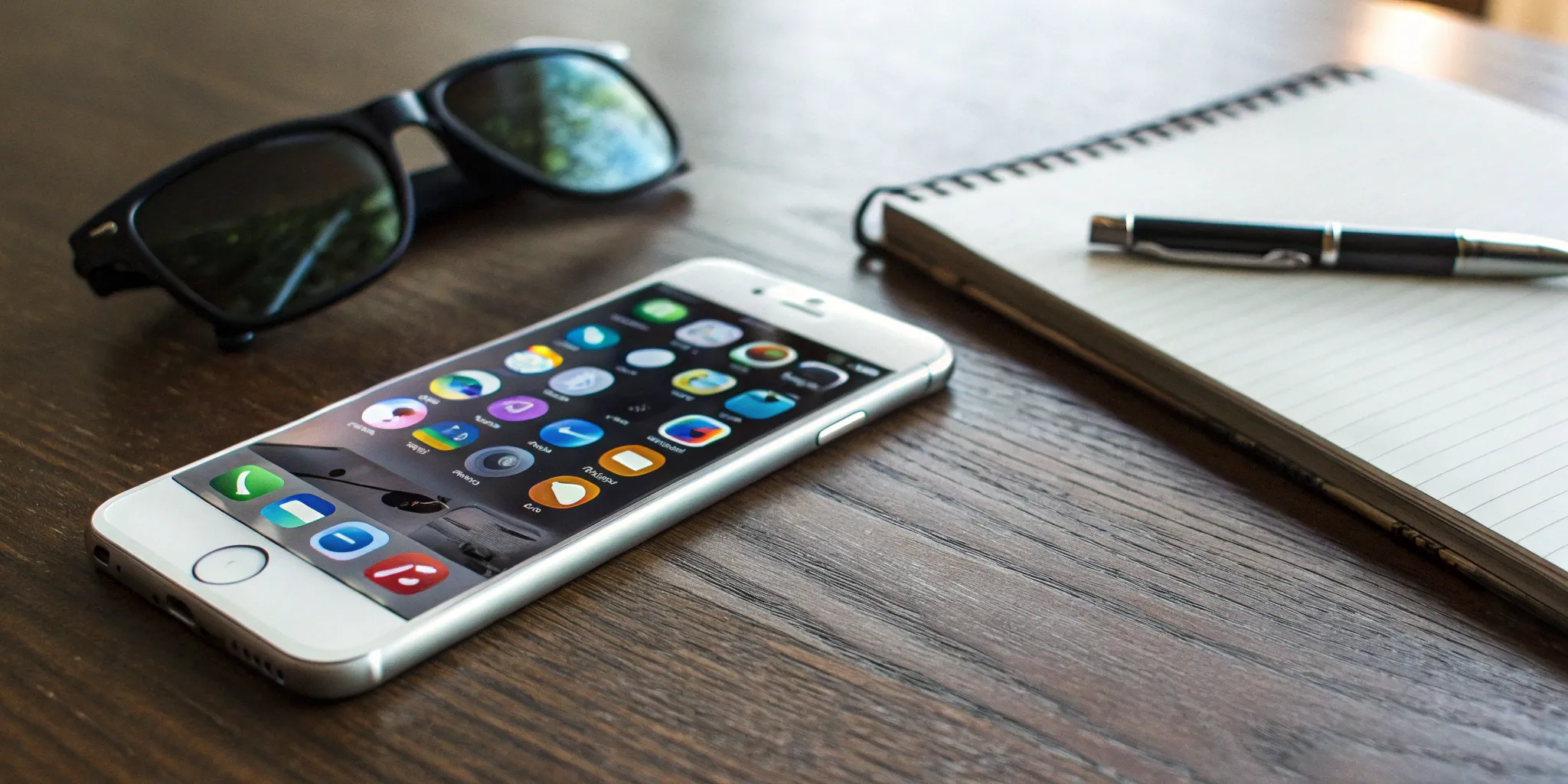 A smartphone on a desk showing a mobile app for private investigators.