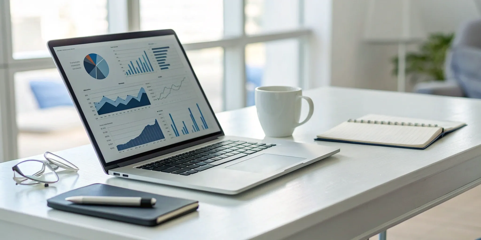 Private investigator report writing software on laptop.