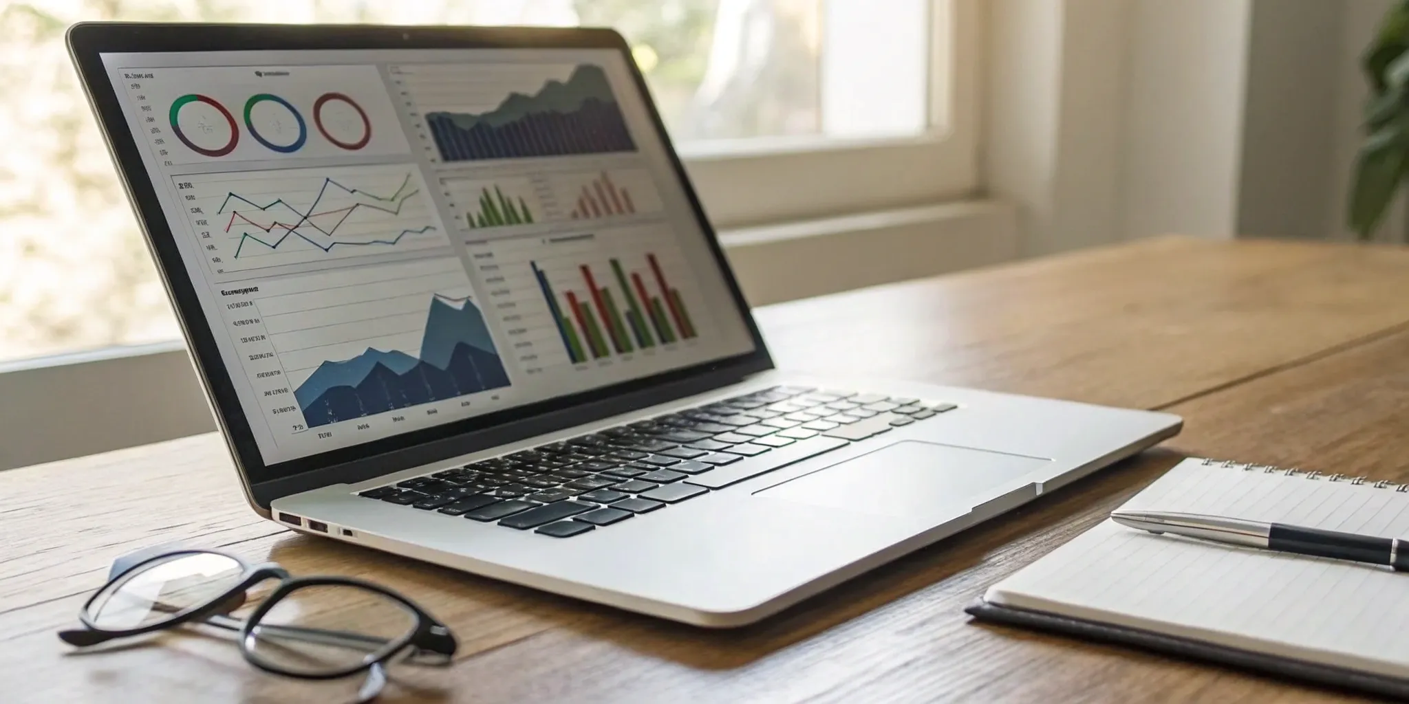 Online investigation software displayed on a laptop with charts and graphs.