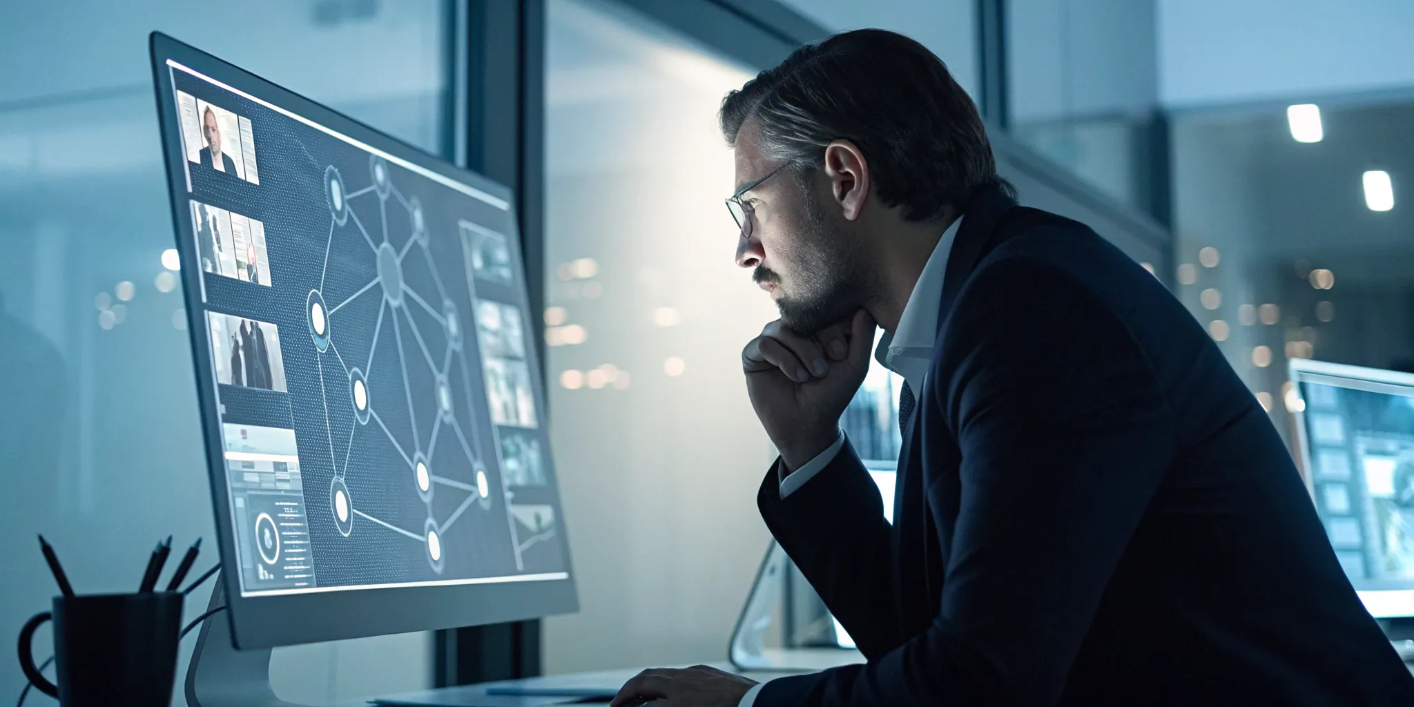 A person using PI team collaboration software on a computer to manage project workflows.