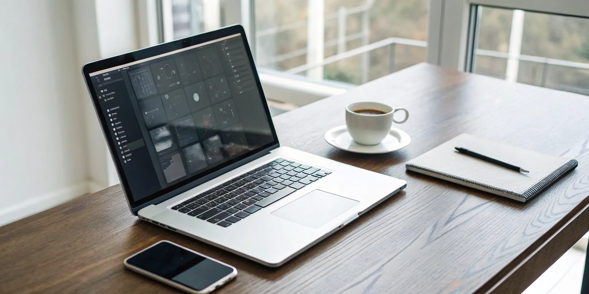 A Mac laptop running Raspberry Pi software on a desk.