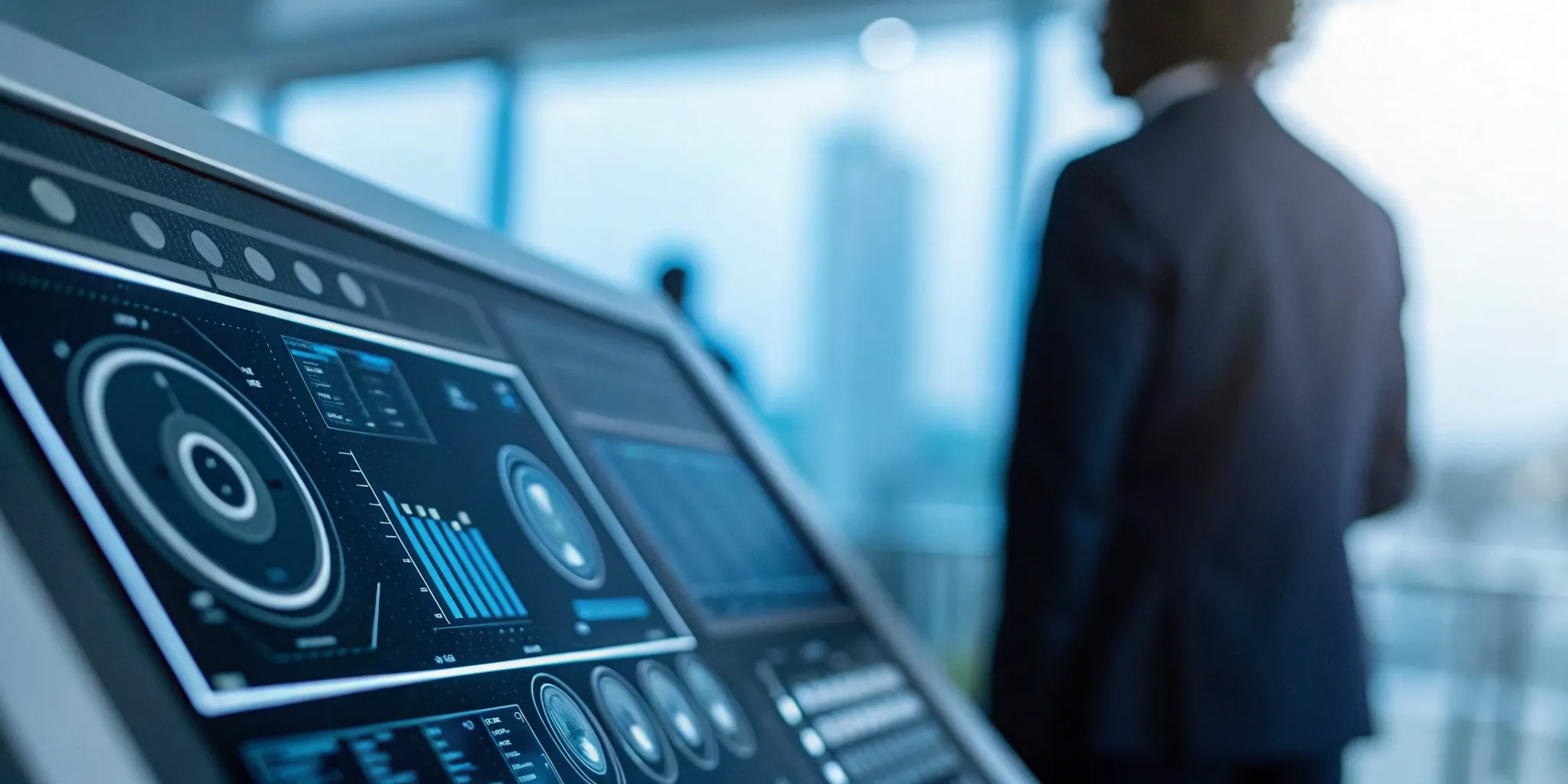 A security professional using a behavioral threat assessment tool on a dashboard.