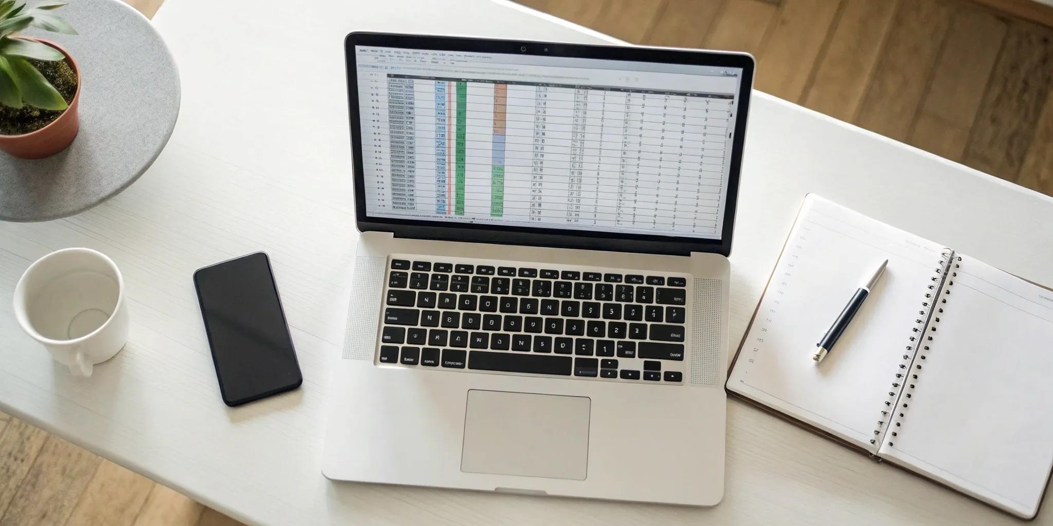 Laptop with a spreadsheet used for HR case management and tracking employee issues.