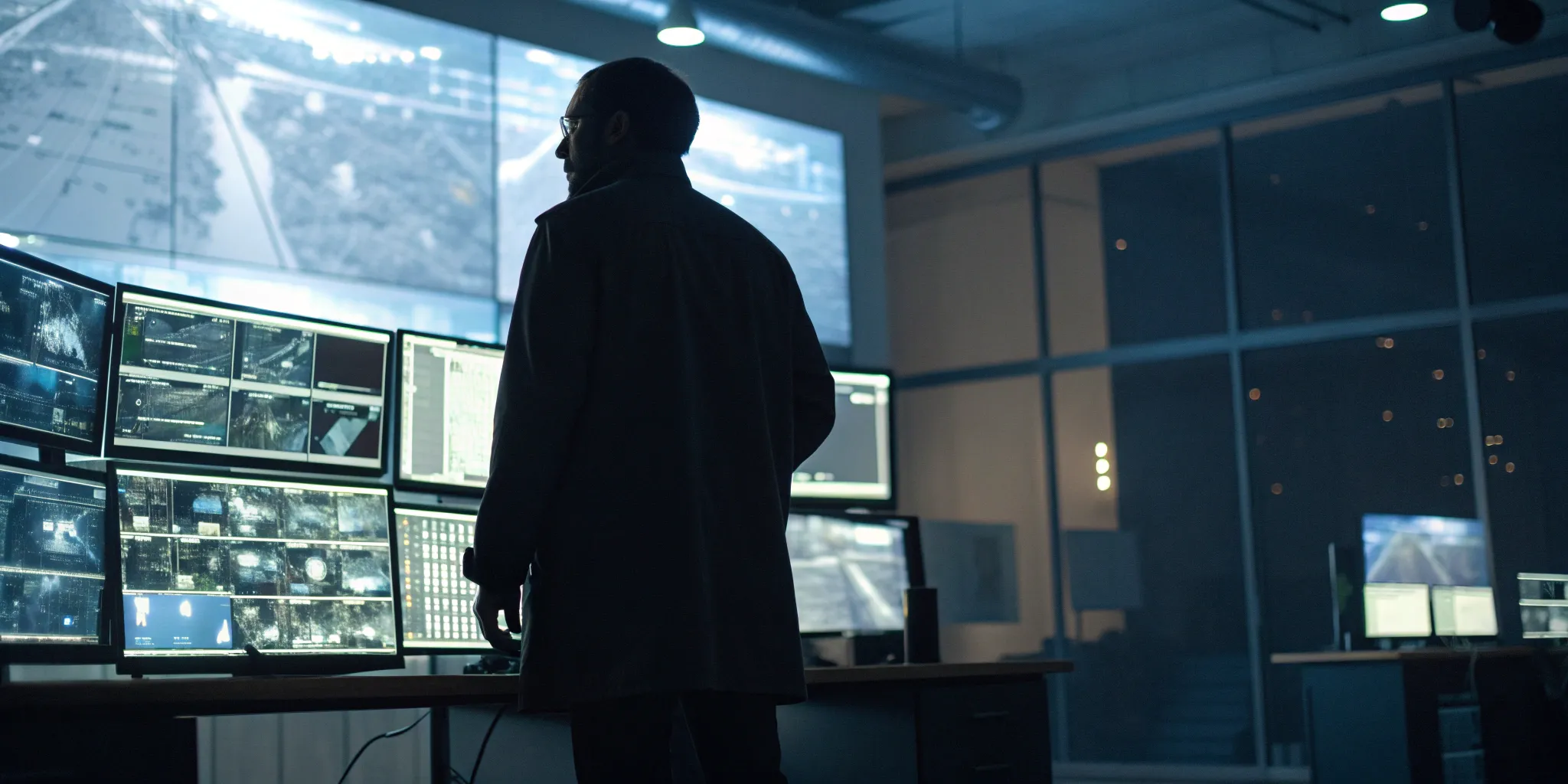 A team in a command center using data dashboards for critical incident management.