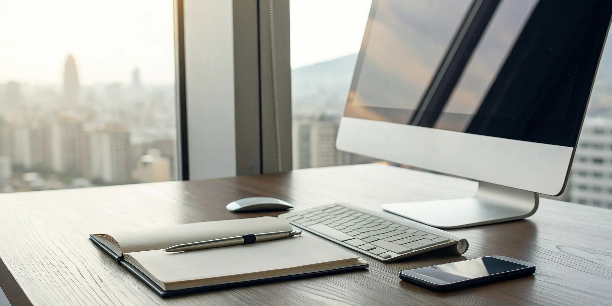 An organized desk with a computer and notes for how to streamline investigations.