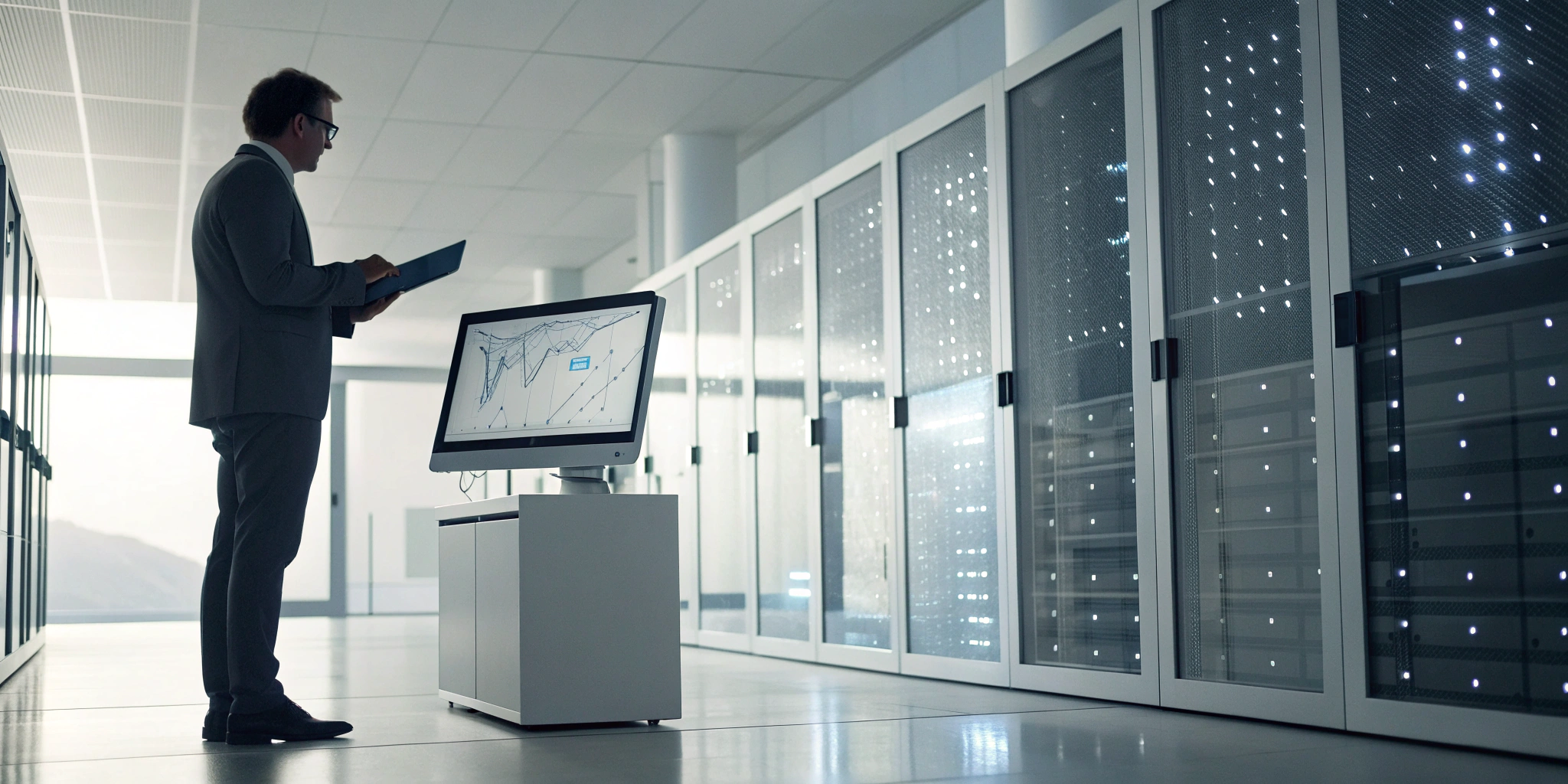 A professional managing a case on a computer using workplace investigation software.