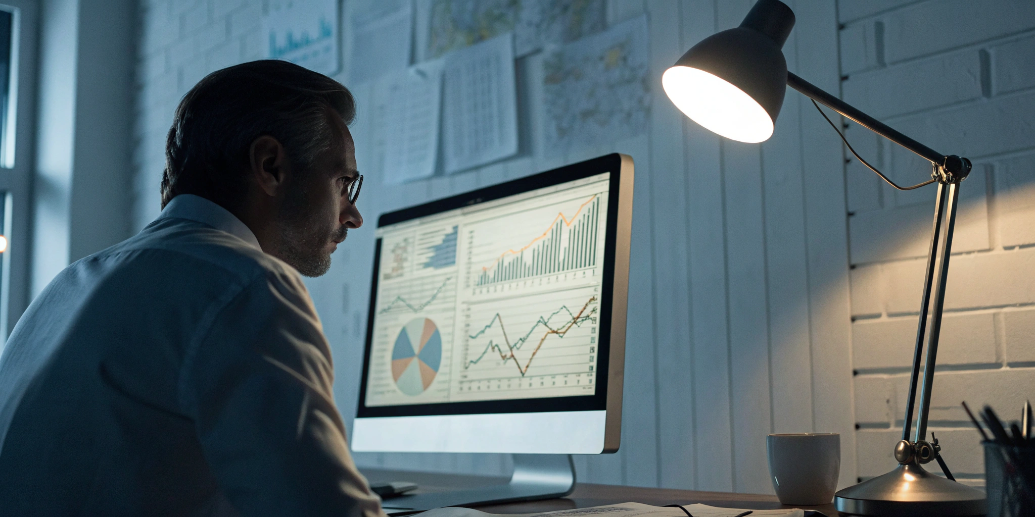 Analyst reviewing a fraud risk management software dashboard.