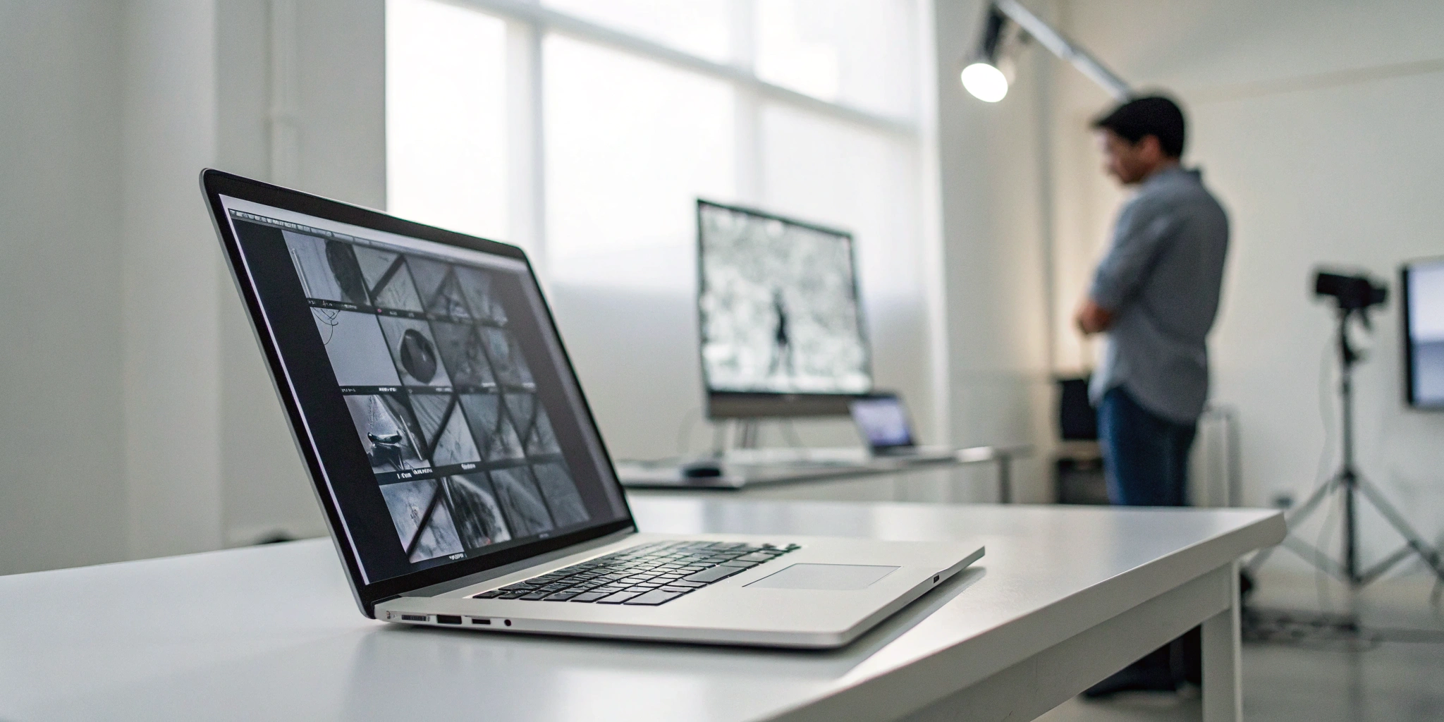 A professional analyzing data with a digital investigation software tool on a laptop.