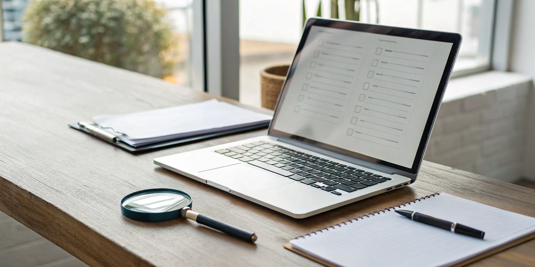 A client questionnaire on a laptop, created with specialized software for a new client.