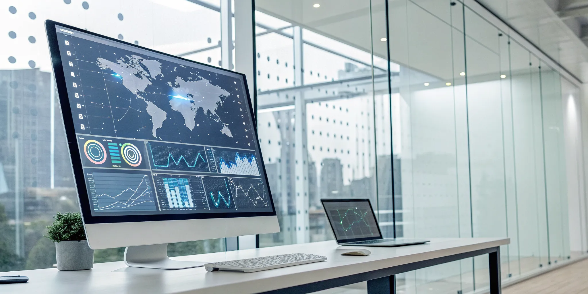 Corporate incident management software dashboard displayed on a laptop and monitor.