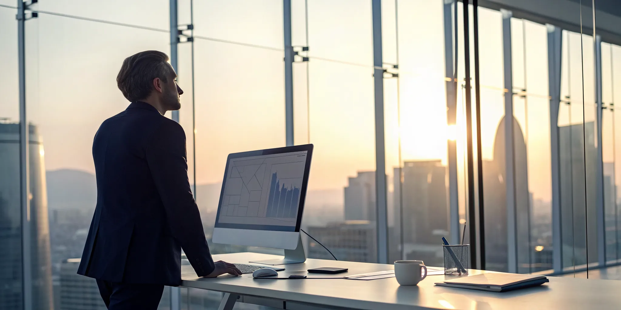 Investigator managing a case using a workflow system on a desktop computer.