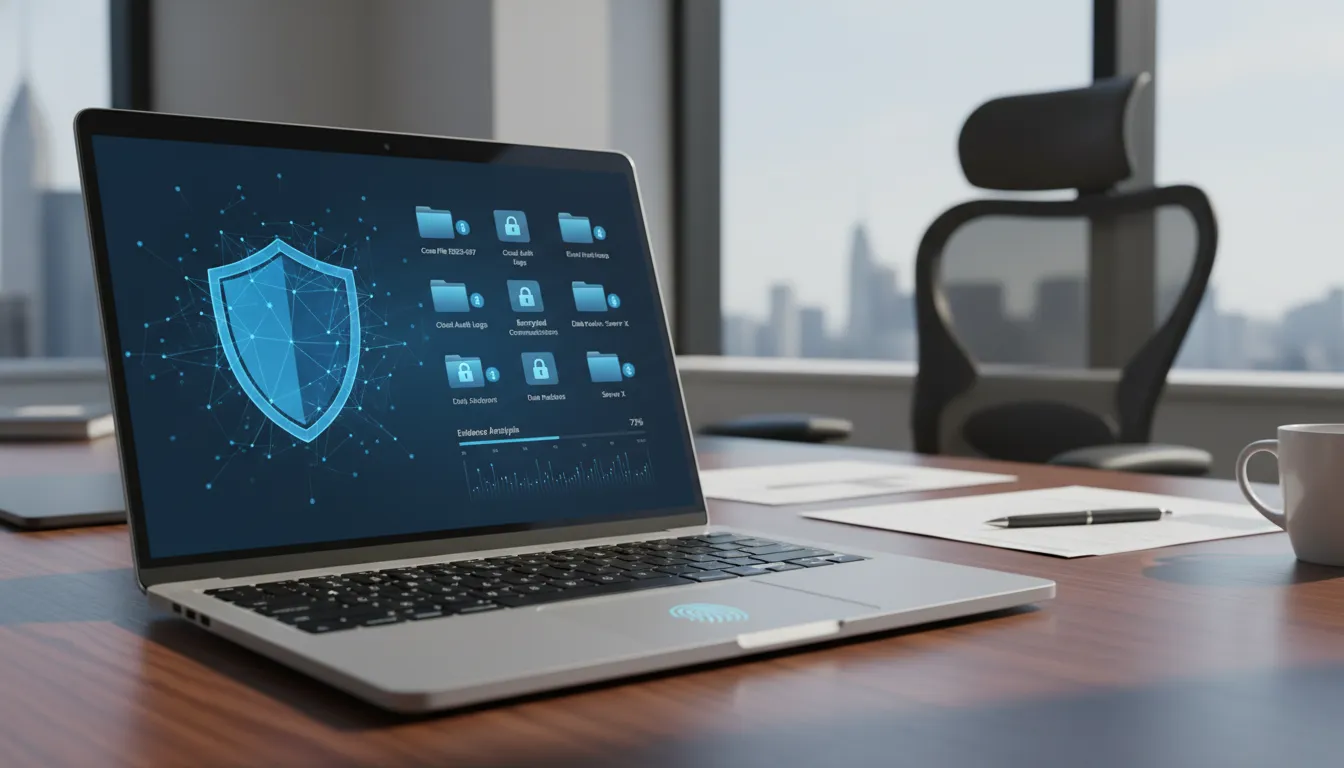 Investigator using secure cloud case management software