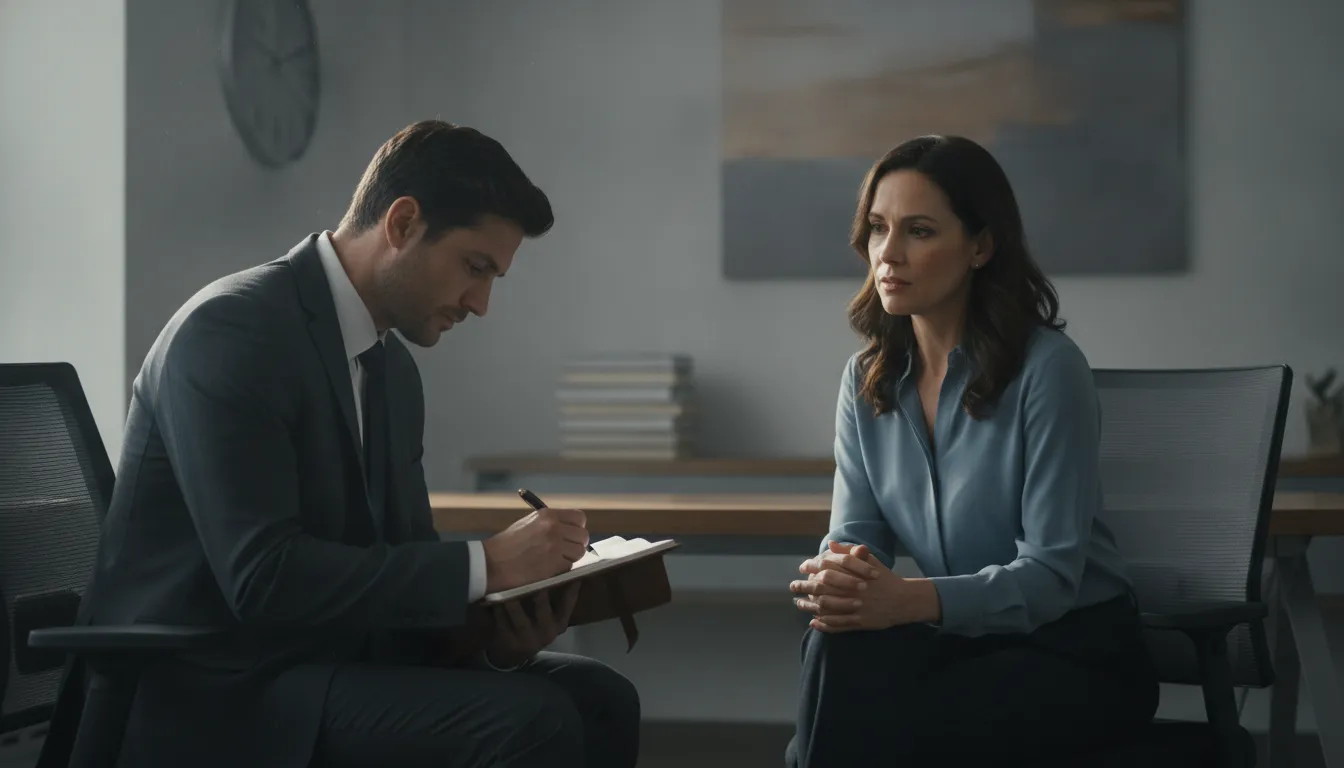 Private investigator conducting a detailed field interview with a witness