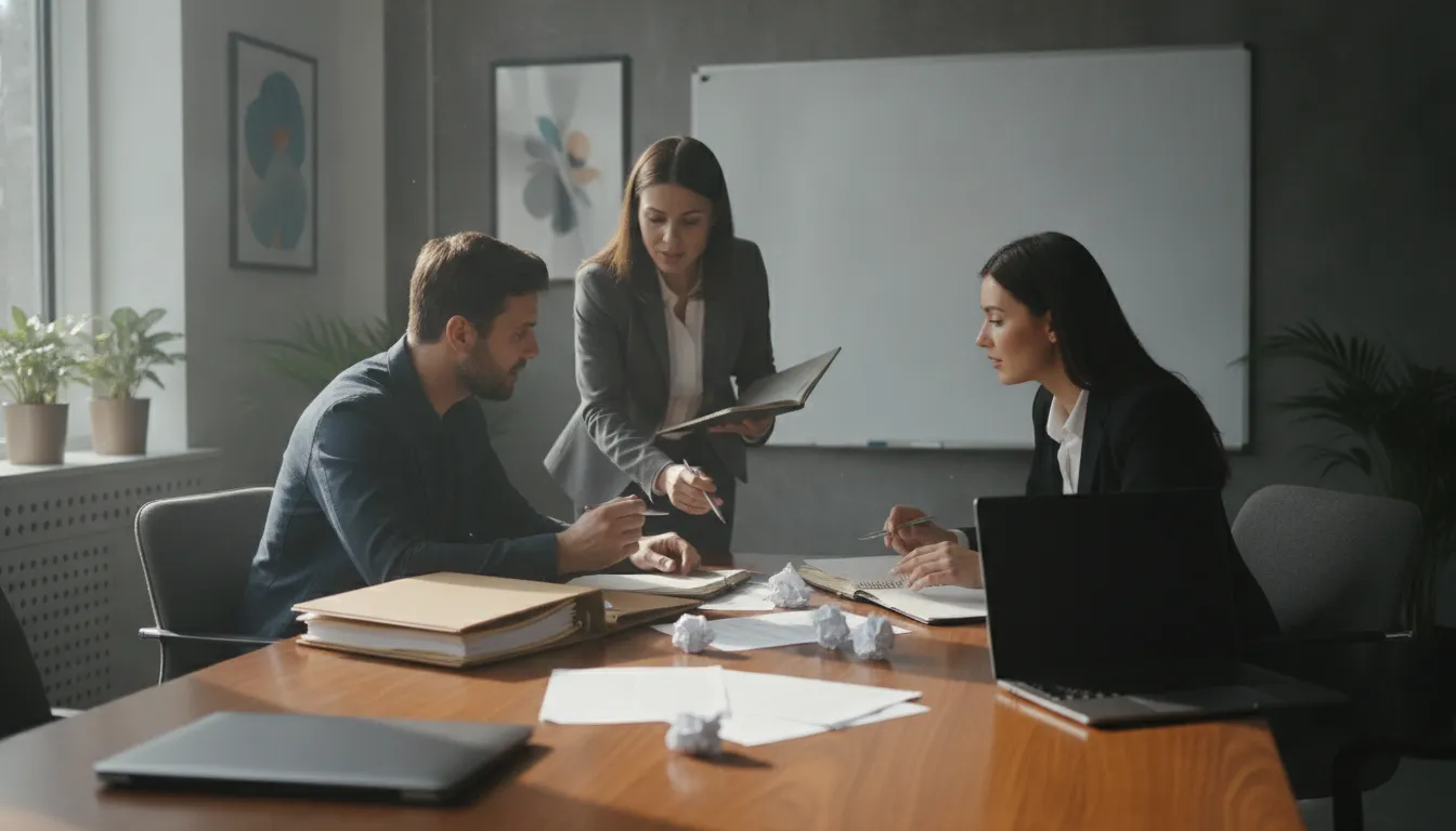 Private investigators reviewing an organized agency workflow